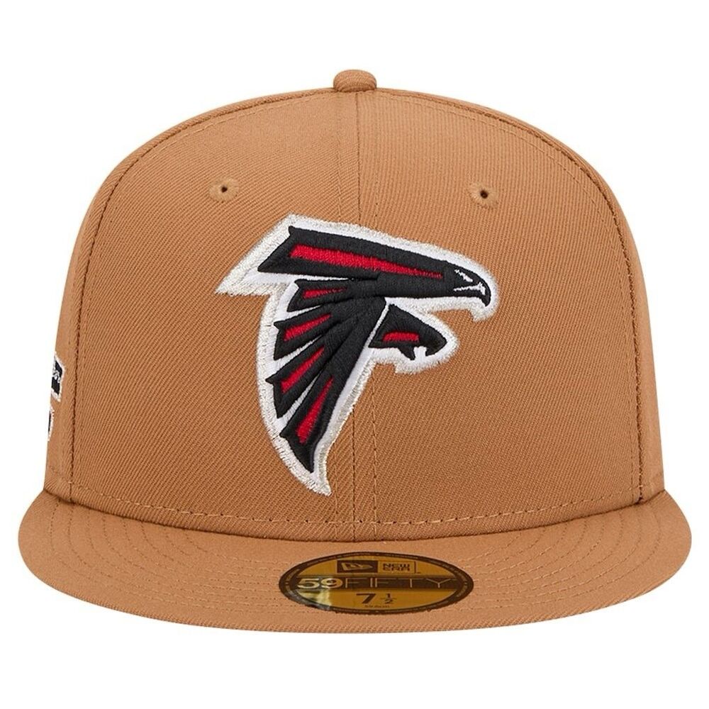 Atlanta Falcons 7 1/8 Fitted Hat New Era 59Fifty Tan Carmel 50 Seasons NFL NWT